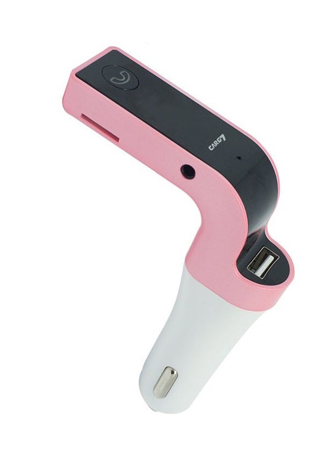 Bluetooth FM Transmitter With Music Player White/Black/Pink  - Image 1