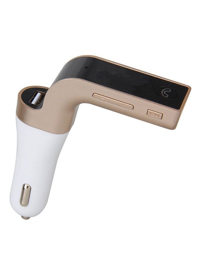 Wireless Handsfree FM Transmitter With USB Port Charger White/Black/Beige  - Image 1