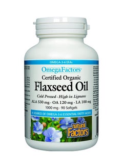 natural Factors Flaxseed Oil 90 Softgels 