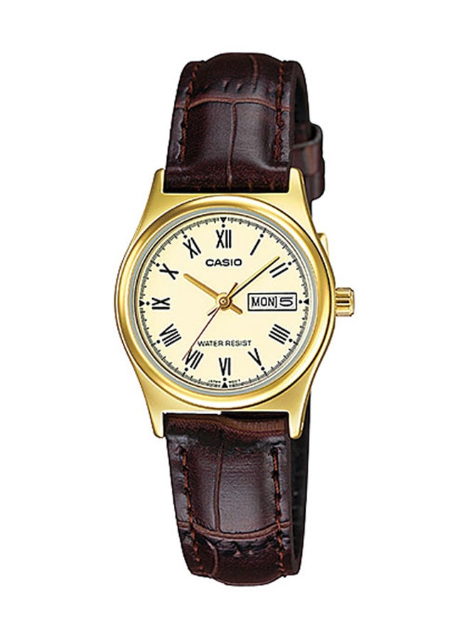 CASIO Men's Leather Quartz Analog Watch LTP-V006GL-9BUDF - Image 1