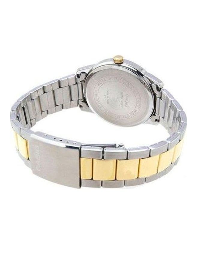 كاسيو ساعة يد كوارتز بعقارب بسوار من الإستانلس ستيل طراز LTP-1303SG-7AVDF - 36 مم - فضي/ذهبي للرجال - Image 2