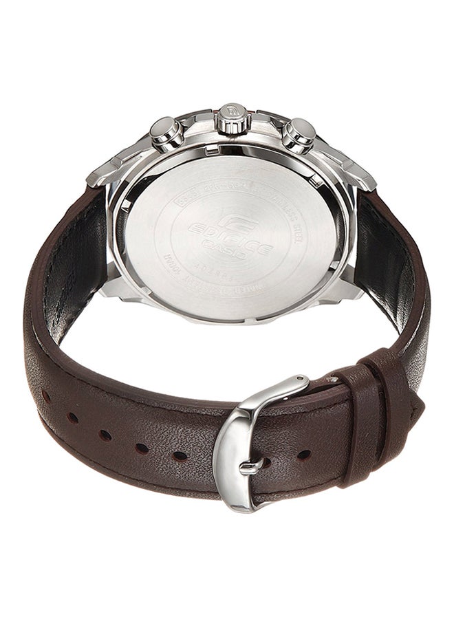 CASIO Men's Leather Chronograph Wrist Watch EFR 539L-7A - Image 2