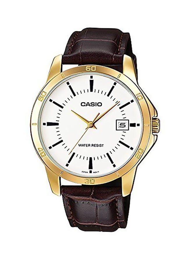 CASIO - Men's Water Resistant Analog Watch Mtp-V004GL-7AUDF - 47 mm - Brown - Image 1