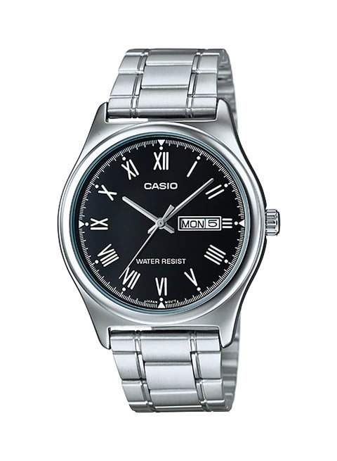 Men's Stainless Steel Strap Analog Quartz Watch MTP-V006D-1BUDF - 42 mm - Silver