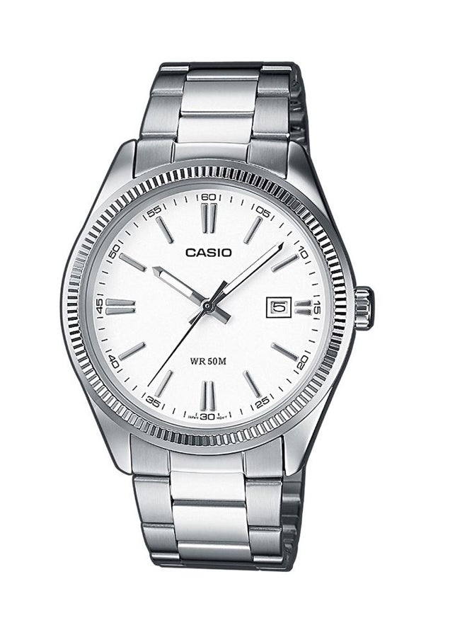 كاسيو ساعة يد كوارتز بعقارب بسوار من الإستانلس ستيل طراز MTP-1302D-7A1VDF - مقاس 44 مم - لون فضي للنساء - Image 1