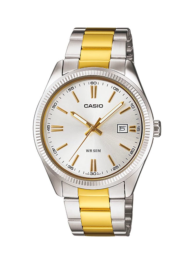 CASIO Men's Water Resistant Analog Watch MTP-1302SG-7AVDF - 39 mm - Silver/Gold - Image 1