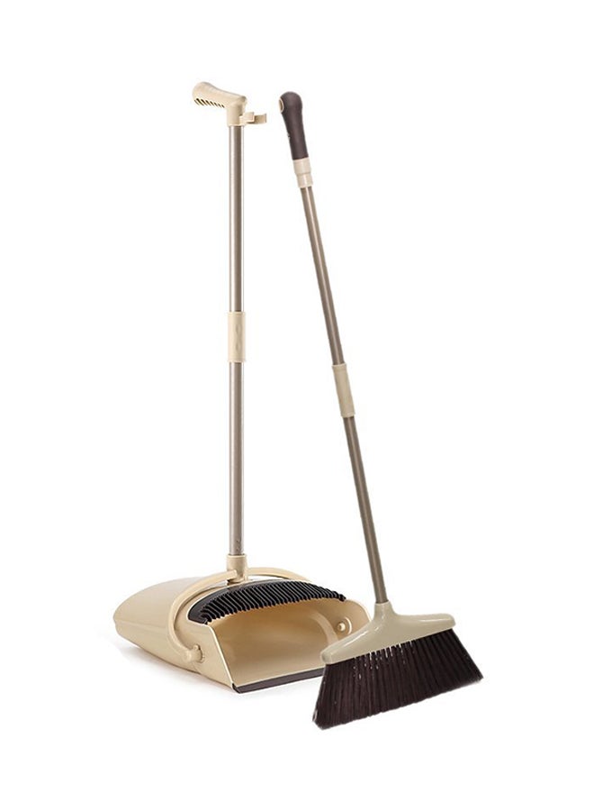 Happy Family Dustpan With Broom Medium Beige/Silver/Black 