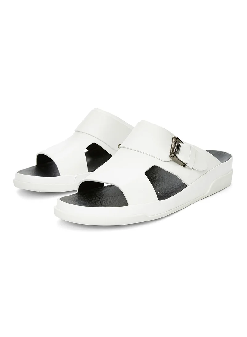 Brotini Side buckle footbed sandal Bianco