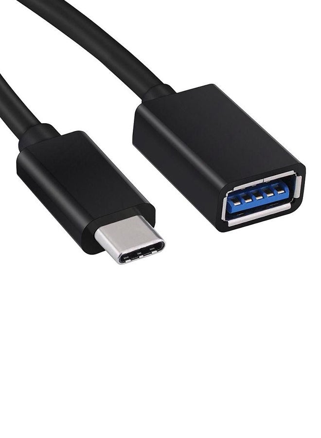 Generic - Type-C Male To USB 3.0 A Female OTG Cable Black - Image 1