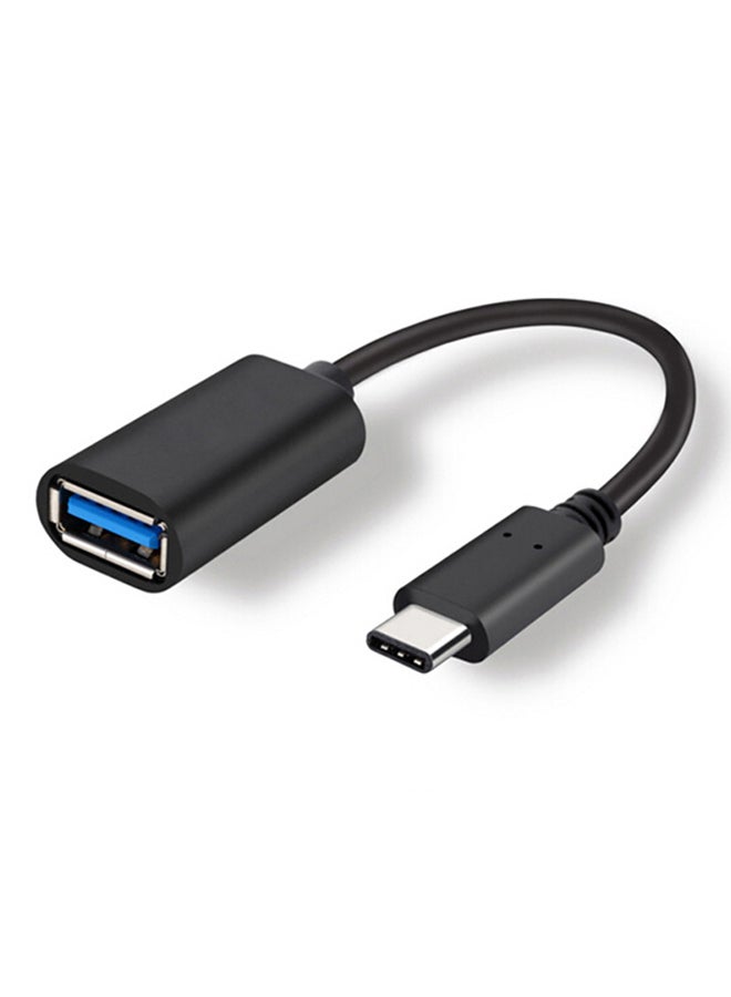 Generic - Type-C Male To USB 3.0 A Female OTG Cable Black - Image 1