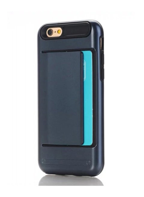 Thermoplastic Polyurethane Hybrid Shell Case With Card Holder For Apple iPhone 7 Blue