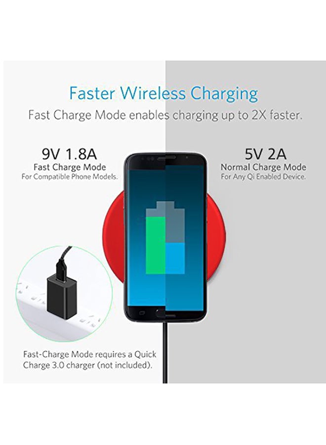 Generic - Q16 Wireless Charger Qi Wireless Charging Pad Stand For iPhone 8 Plus X/Galaxy S8 Plus Red - Image 1