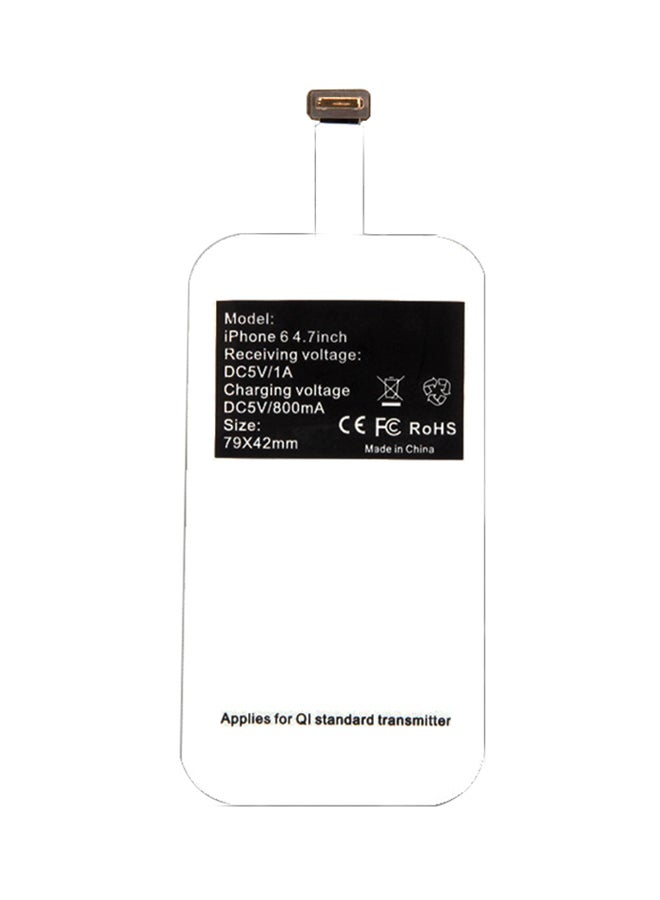 Generic - Wireless Charger Receiver Pad For Apple iPhone 6 Plus/iPhone 7 Plus White - Image 1