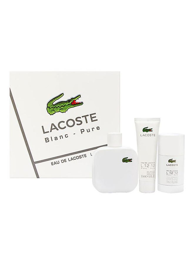 لاكوست طقم هدايا أو دو لاكوست L.12.12 أبيض مكون من 3 قطع (1 x EDT 100ml, 1 x Deodorant Stick 75ml, 1 x Shower Gel 50ml) - Image 1