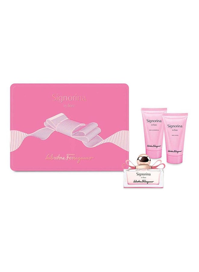 Salvatore Ferragamo Signorina In Fiore Gift Set EDT 50ml, Body Cream 50ml and Bath Gel 50ml  - Image 1