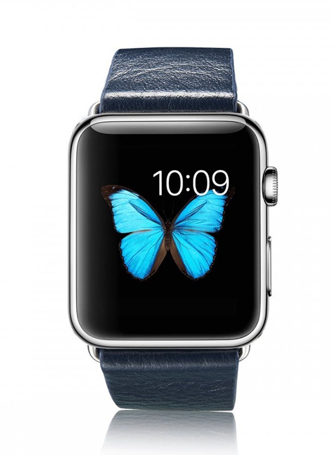 Trands - Genuine Leather Vintage Strap For Apple Watch 38mm Blue - Image 1
