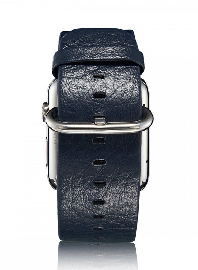 Trands - Genuine Leather Vintage Strap For Apple Watch 38mm Blue - Image 1