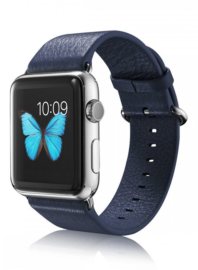 Trands - Genuine Leather Vintage Strap For Apple Watch 38mm Blue - Image 1