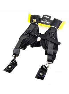 Ozone Dual Shoulder Quick Release Neck Belt Sling Strap For DSLR Cameras Black  - Image 3