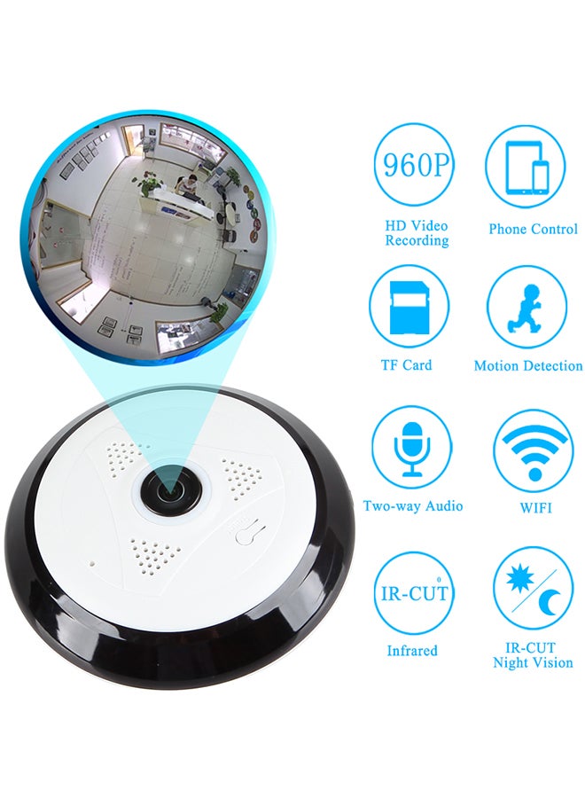 Generic - Wireless Wi-Fi Night Vision Fisheye 960p HD CCTV Surveillance IP Camera - Image 1