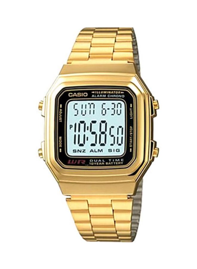 كاسيو ساعة يد رقمية رسمية طراز A178WG - مقاس 36 مم - لون ذهبي للرجال - Image 1