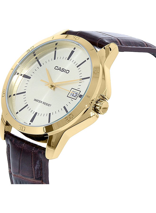 كاسيو ساعة يد رسمية بعقارب طراز MTP-V004GL-9A - قياس 40 مم - لون بني للرجال - Image 3