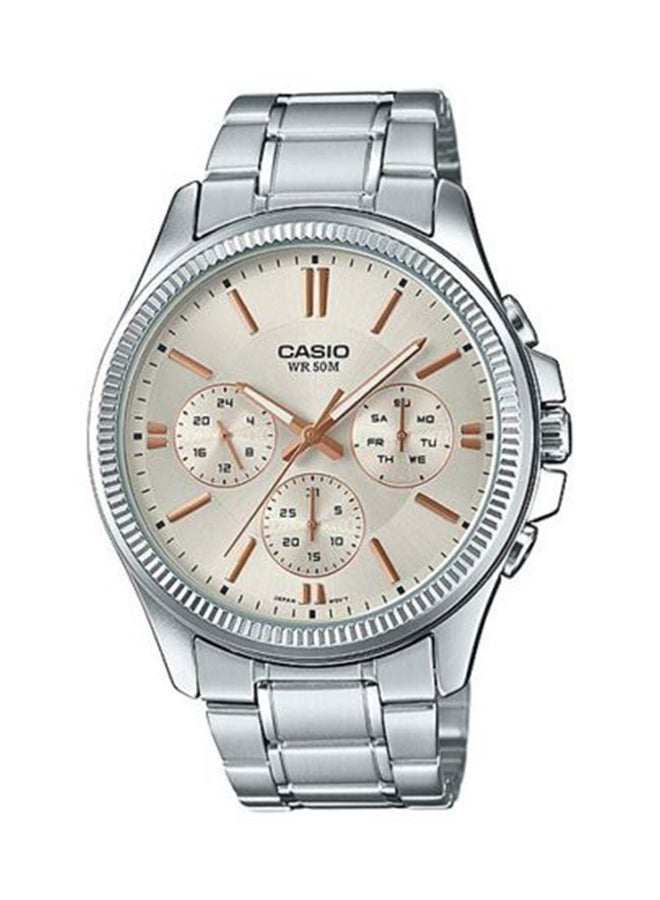 CASIO Men's Enticer Water Resistant Chronograph Watch Mtp1375d-7A2 - 49 mm - Silver  - Image 1