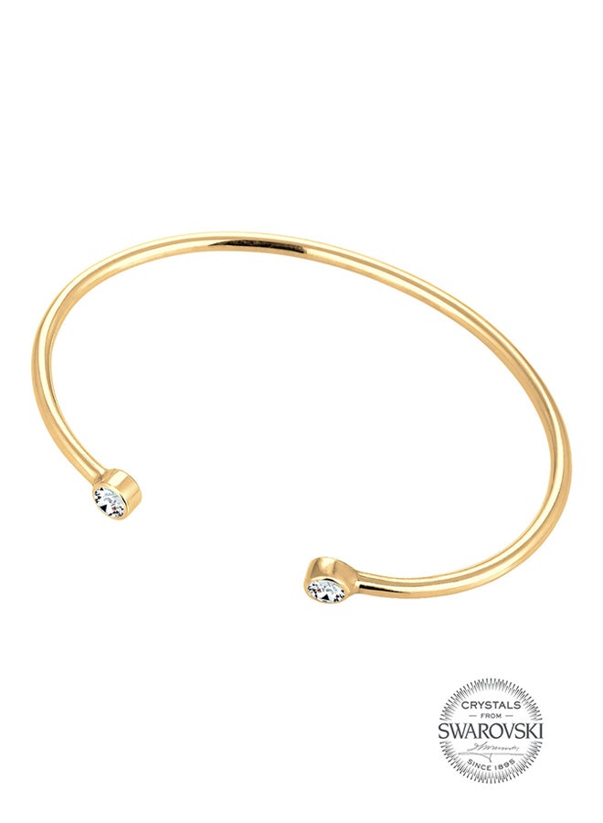 elli - 925 Sterling Silver Swarovski Studded Gold-Plated Bracelet - Image 1