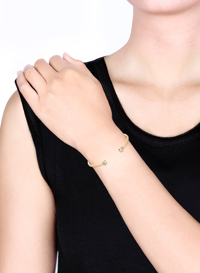 elli - 925 Sterling Silver Swarovski Studded Gold-Plated Bracelet - Image 1