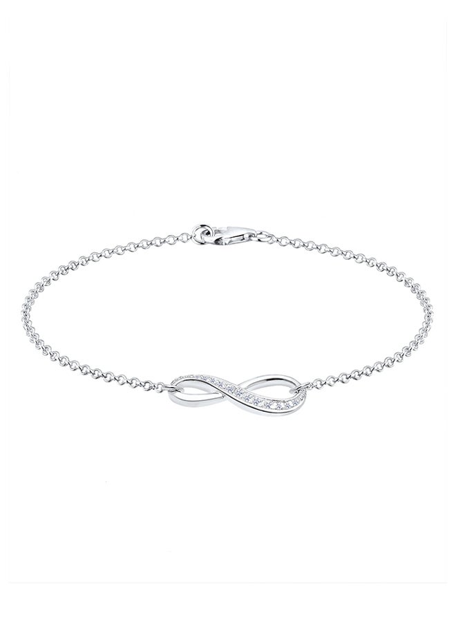 elli 925 Sterling Silver Cubic Zirconia Studded Bracelet - Image 1