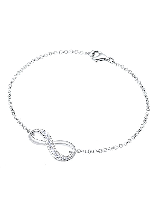 elli 925 Sterling Silver Cubic Zirconia Studded Bracelet - Image 2