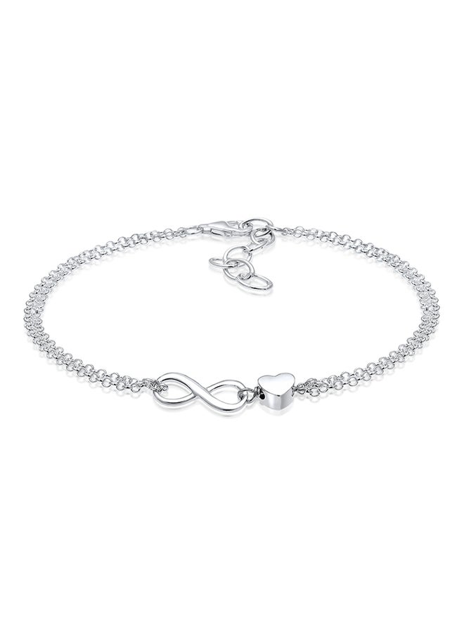 elli 925 Sterling Silver Heart Infinity Bracelet - Image 1