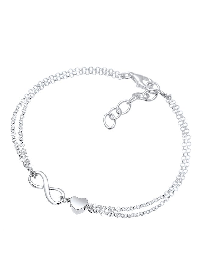 elli 925 Sterling Silver Heart Infinity Bracelet - Image 2