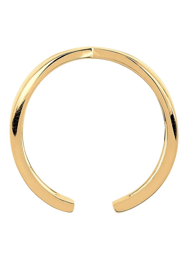 elli 925 Sterling Silver Crossed Gold Plated Ring