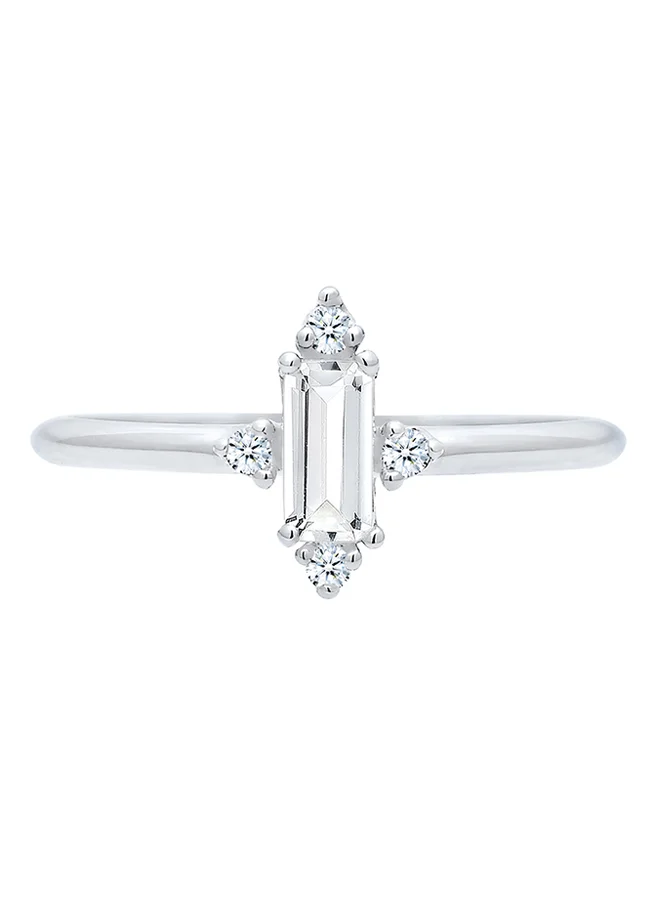 elli 925 Sterling Silver Crossed Gold Plated Ring