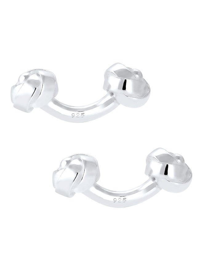 PAULO FANELLO - Knot Round Circle 925 Sterling Silver Cufflinks - Image 1