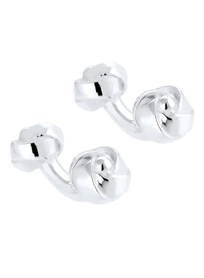 PAULO FANELLO - Knot Round Circle 925 Sterling Silver Cufflinks - Image 1