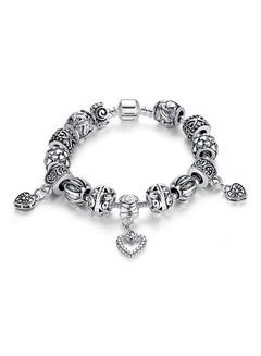 PEORA Silver Plated Heart Charms Pandora Style Bracelet  - Image 1