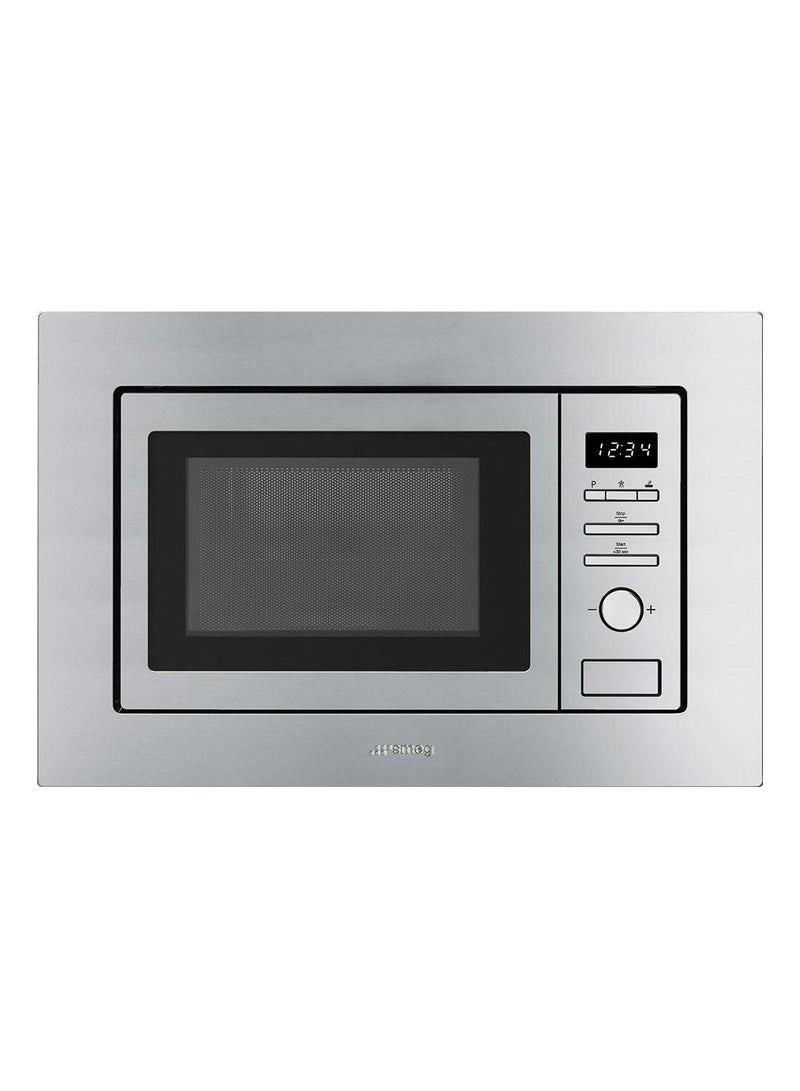 smeg Built-In Microwave With Grill Complete With Frame 20L FMI020X Silver - Image 1