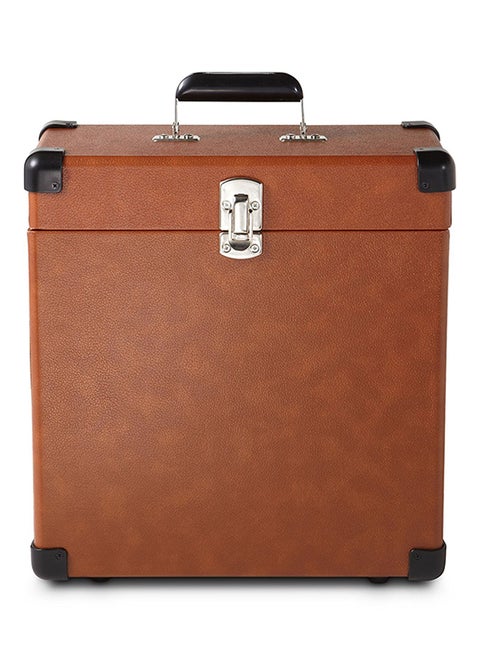 Compact Record Carrier Case Brown