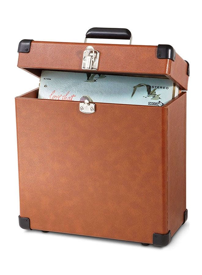 Crosley Compact Record Carrier Case Brown  - Image 2