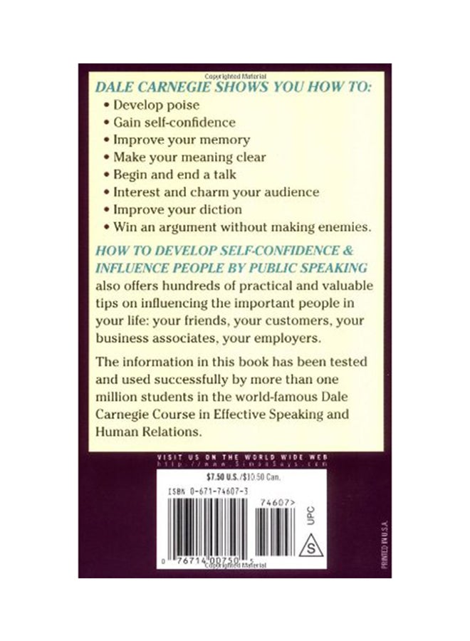How To Develop Self - Confidence And Influence People printed_book_paperback english - 5/31/1991  - Image 2