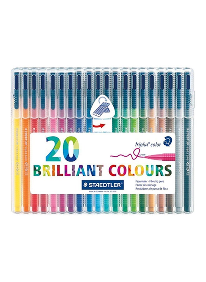 STAEDTLER - Set Of 20 Triplus Fibre Tip Coloured Pen Multicolour - Image 1
