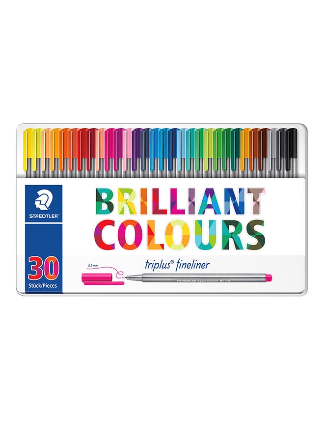 STAEDTLER - 30-Piece Triplus Fineliner Pen Set Multicolour - Image 1