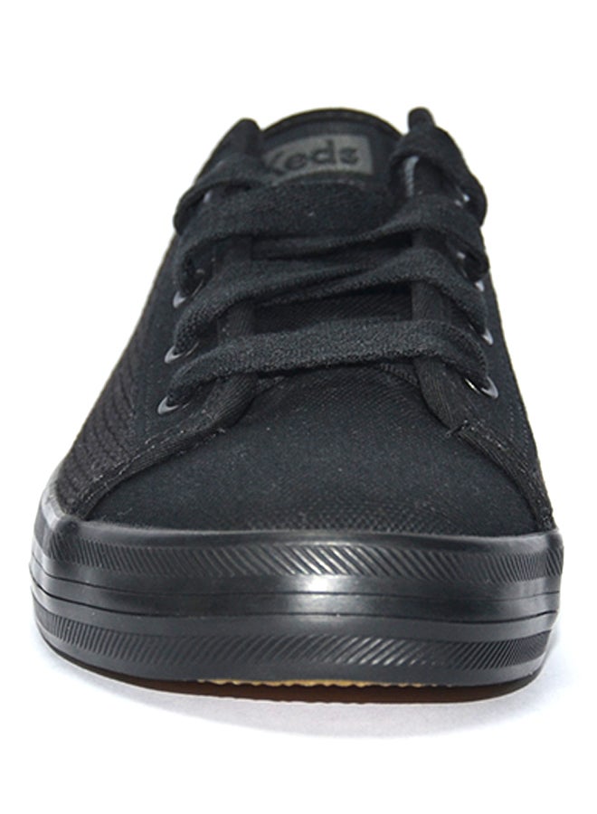 Keds - Kick Start Textured Low Top Sneaker Black - Image 1