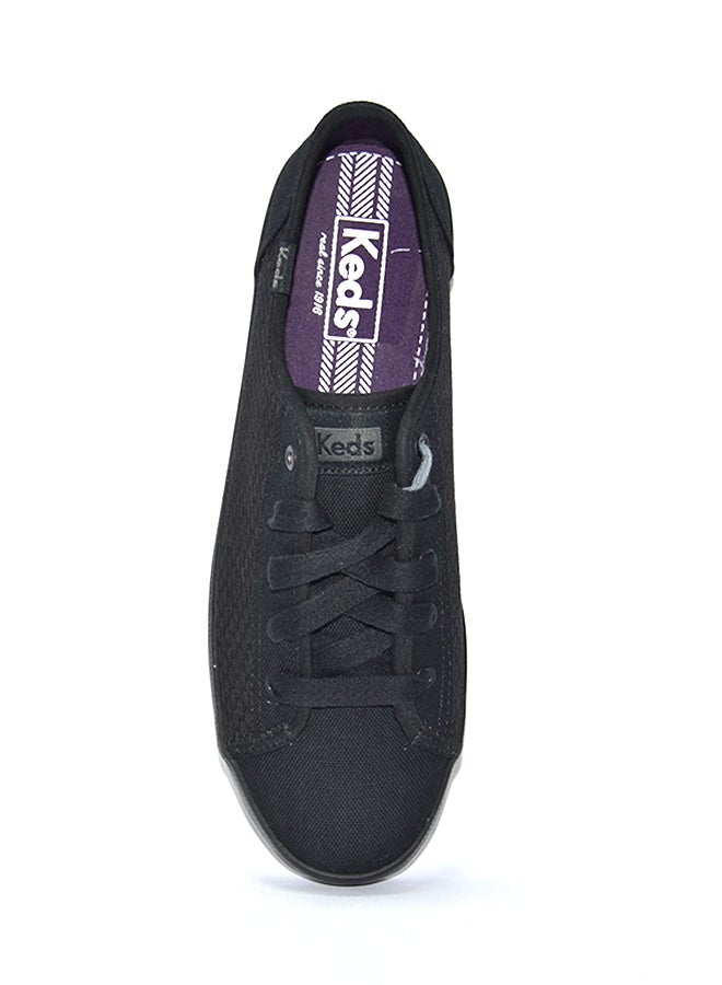 Keds - Kick Start Textured Low Top Sneaker Black - Image 1