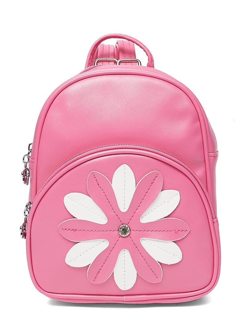 YUEJIN - Faux Leather Fashion Backpack Pink - Image 1
