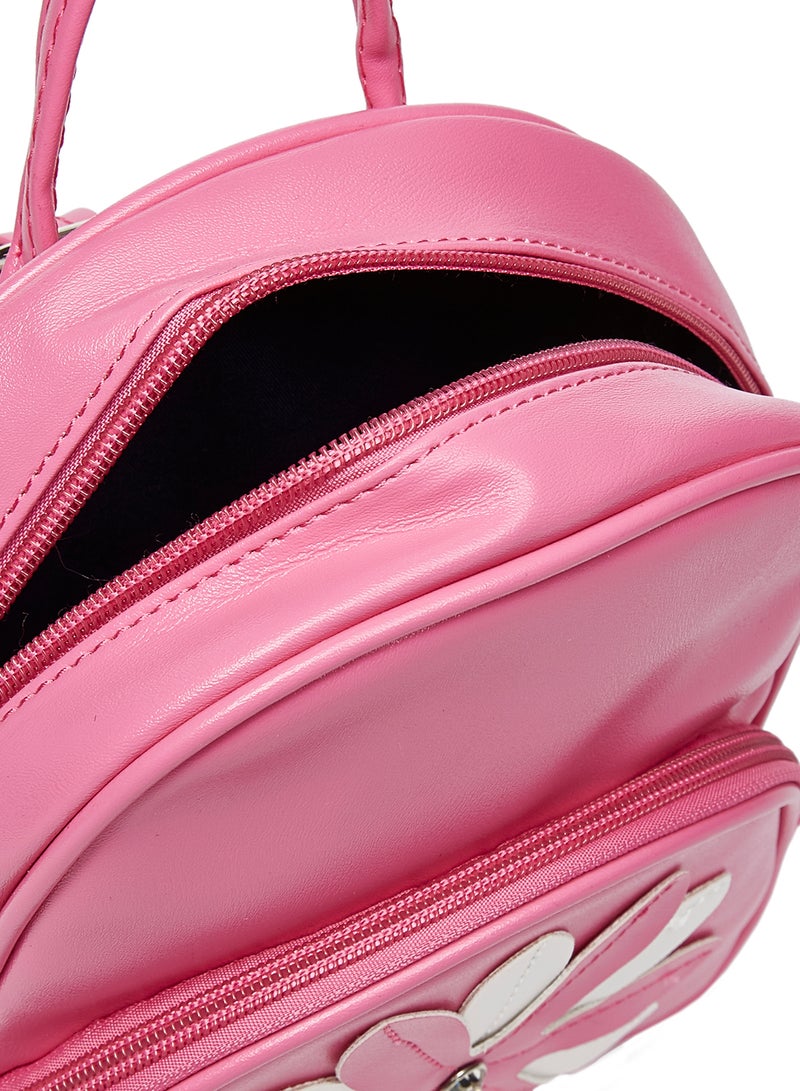 YUEJIN - Faux Leather Fashion Backpack Pink - Image 1