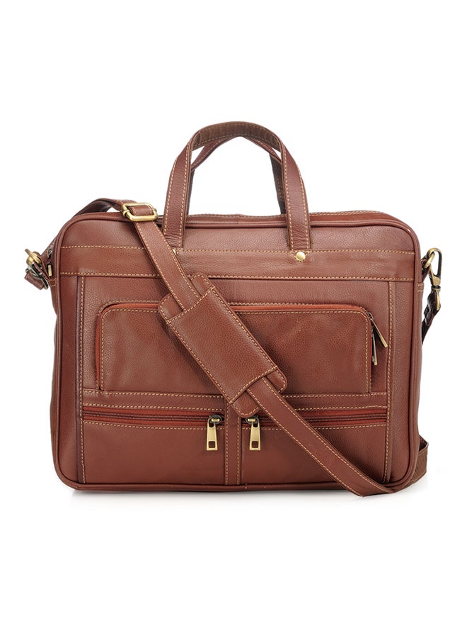 TEAKWOOD Leather Laptop Bag Brown  - Image 1