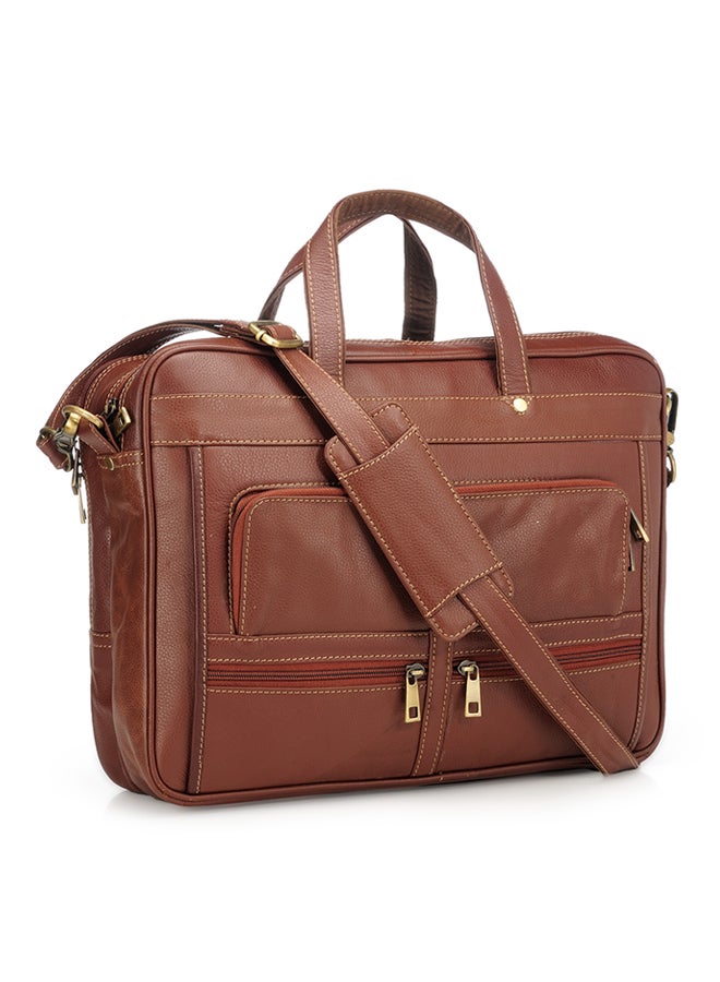 TEAKWOOD Leather Laptop Bag Brown  - Image 3
